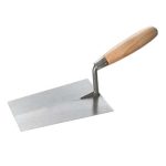 כף טיח מרובעת ידית עץ