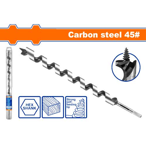 מקדח עץ ספירלי ראש משושה